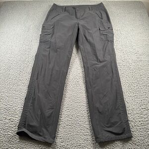 KUHL Pants Womens 14 Gray Cargo Stretch Spandex Straight Leg Hiking Zip Pockets